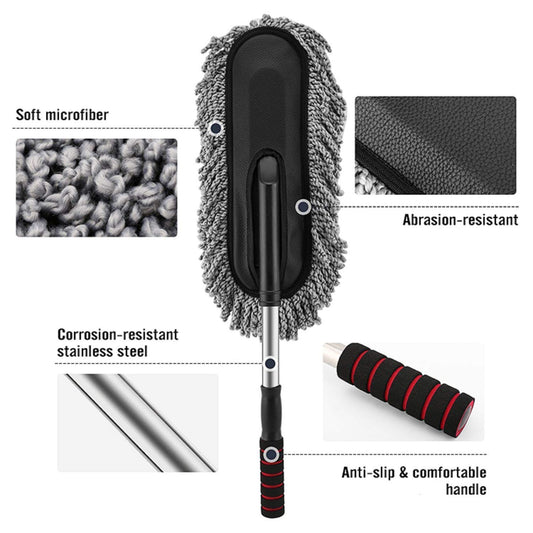 Car Duster Long Retractablesoftnon-sliphandle Multipurpose Microfiber Wash Brush