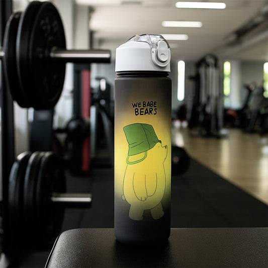 Cartoon Printed Water Bottles  900 Ml  300 Ml (2 Pc)