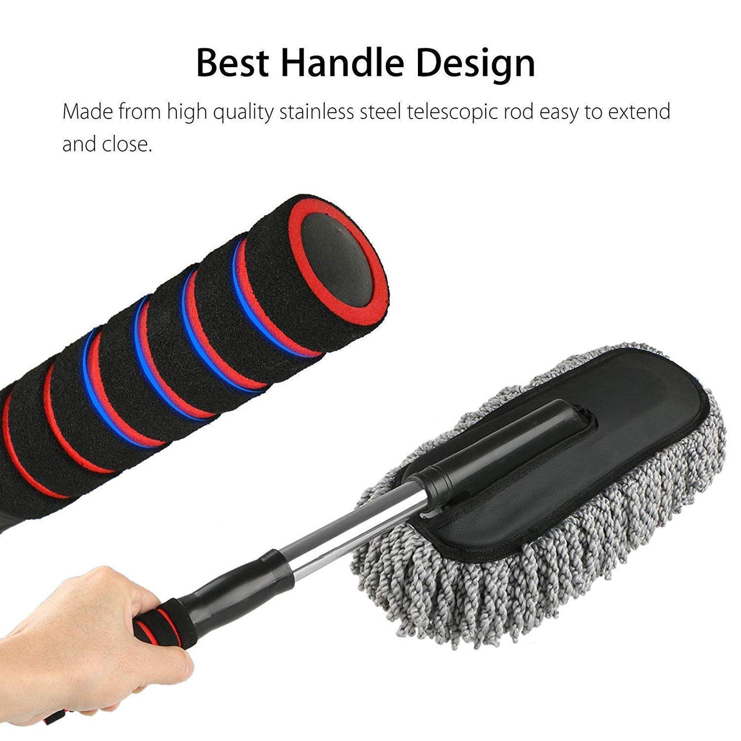 Car Duster Long Retractablesoftnon-sliphandle Multipurpose Microfiber Wash Brush