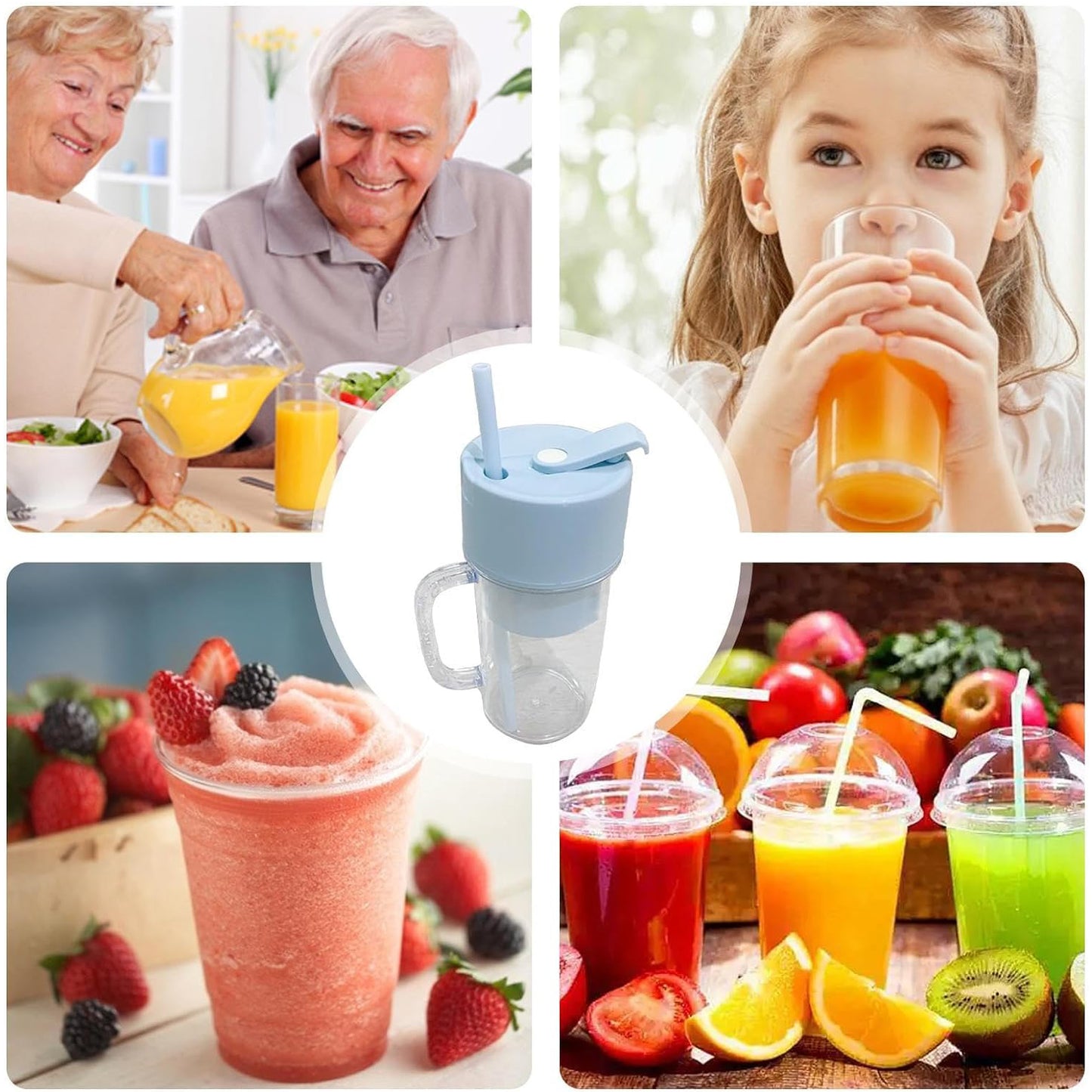 In1 Portable Crusher Juicer With Handle  Straw For Smoothie Sipper Usb Rechargeable