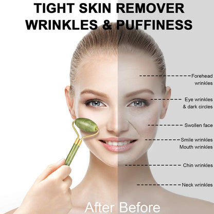 Gua Sha Stone And Anti Aging Jade Roller Massager For Face Massage Natural Face Skincare Massager