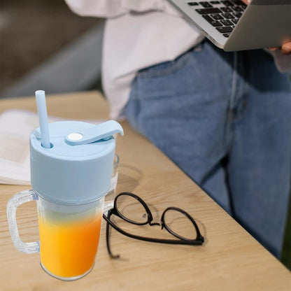 In1 Portable Crusher Juicer With Handle  Straw For Smoothie Sipper Usb Rechargeable