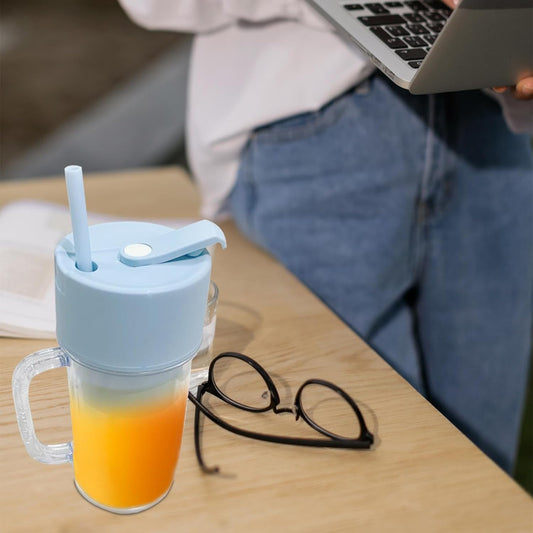 In1 Portable Crusher Juicer With Handle  Straw For Smoothie Sipper Usb Rechargeable