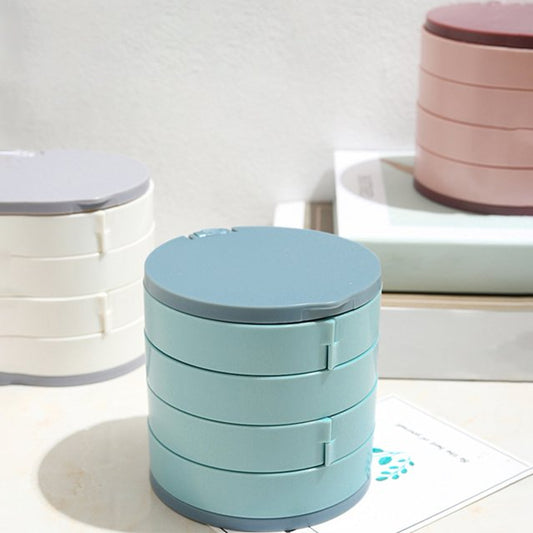 4 Layers Jewellery Box 360 Degree Rotating Jewelry Box Jewelry And Earring Organizer Box With Mirror Accessory Storage Box