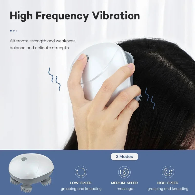 Electric Scalp Head Massager with Red Light Therapy, Anti-Stress Relaxation Tool