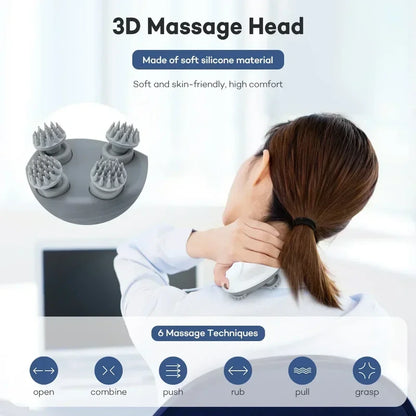 Electric Scalp Head Massager with Red Light Therapy, Anti-Stress Relaxation Tool