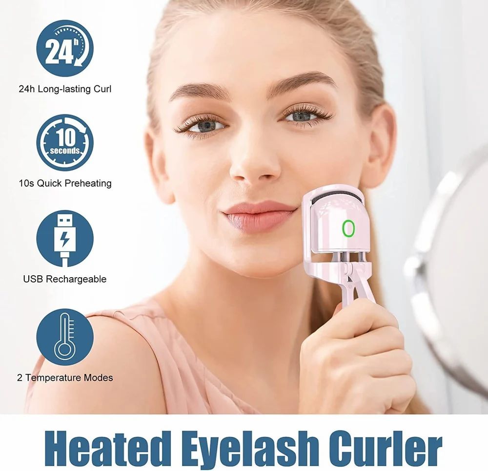 Electric Heated Eyelash Curlers for Women Girls. USB Heated Lash Curler