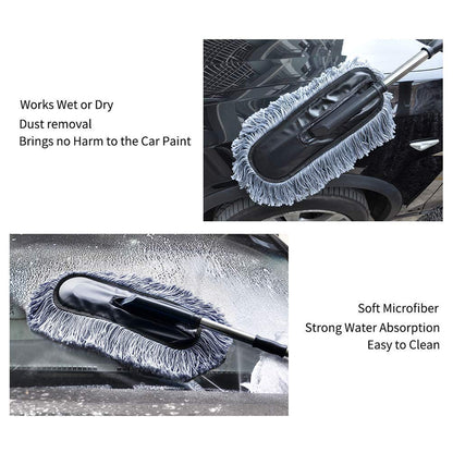 Car Duster Long Retractablesoftnon-sliphandle Multipurpose Microfiber Wash Brush