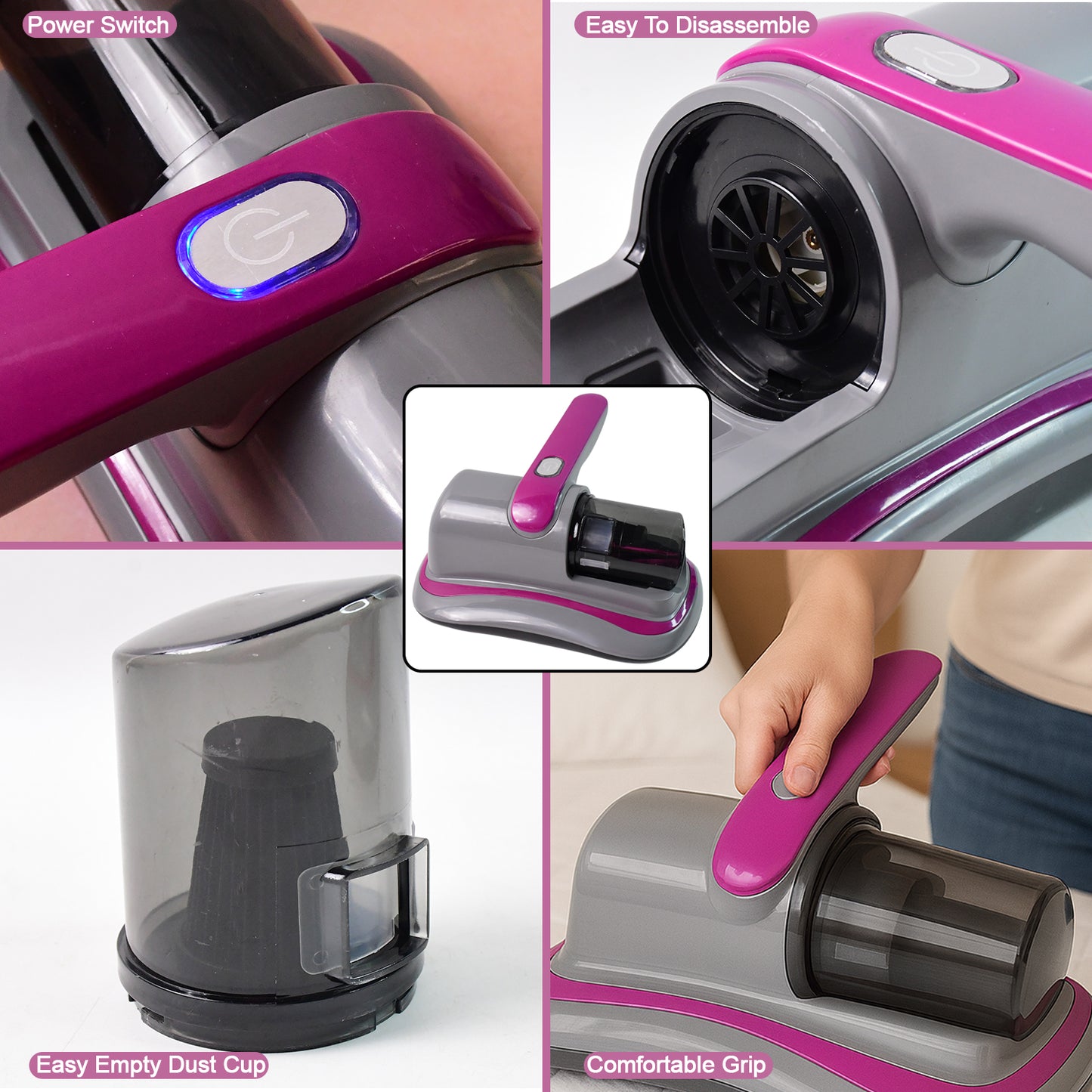 Powerful Suction Portable Handheld Vacuum Cleaner - Low Noise Vacuum Cleaner For Bed