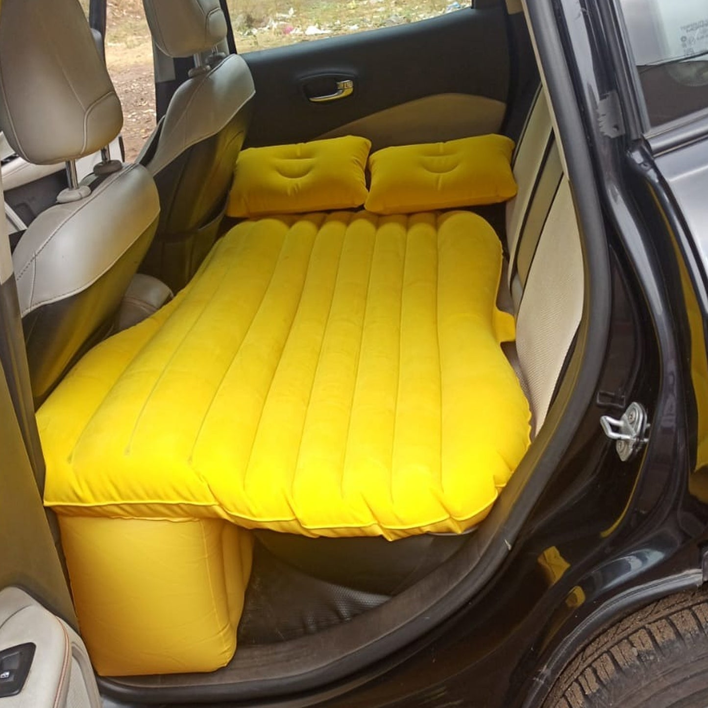 Car Inflatable Bed With 2 Pillows   Air Pump (Portable) For Travel Camping Vacation